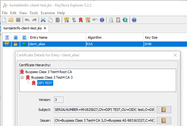 keytool screenshot